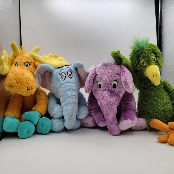 Dr. Seuss Lot of Plush - Purple Elephant NOSE & HORTON Book Sneetches Thidwick - Picture 1 of 16